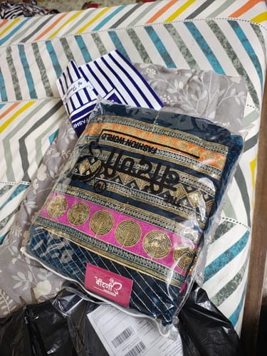 Customer photo review of Velvet Dreams: Kerosene Elegance with Multi-coloured Lace Accents