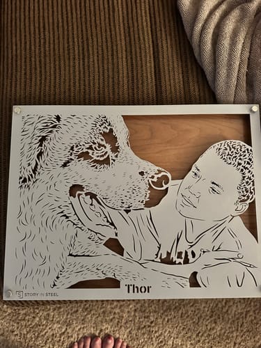 Customer photo review of Custom Pet Metal Portrait