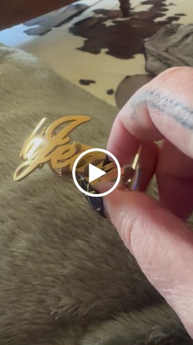 Customer video review of Personalized Name Bangle