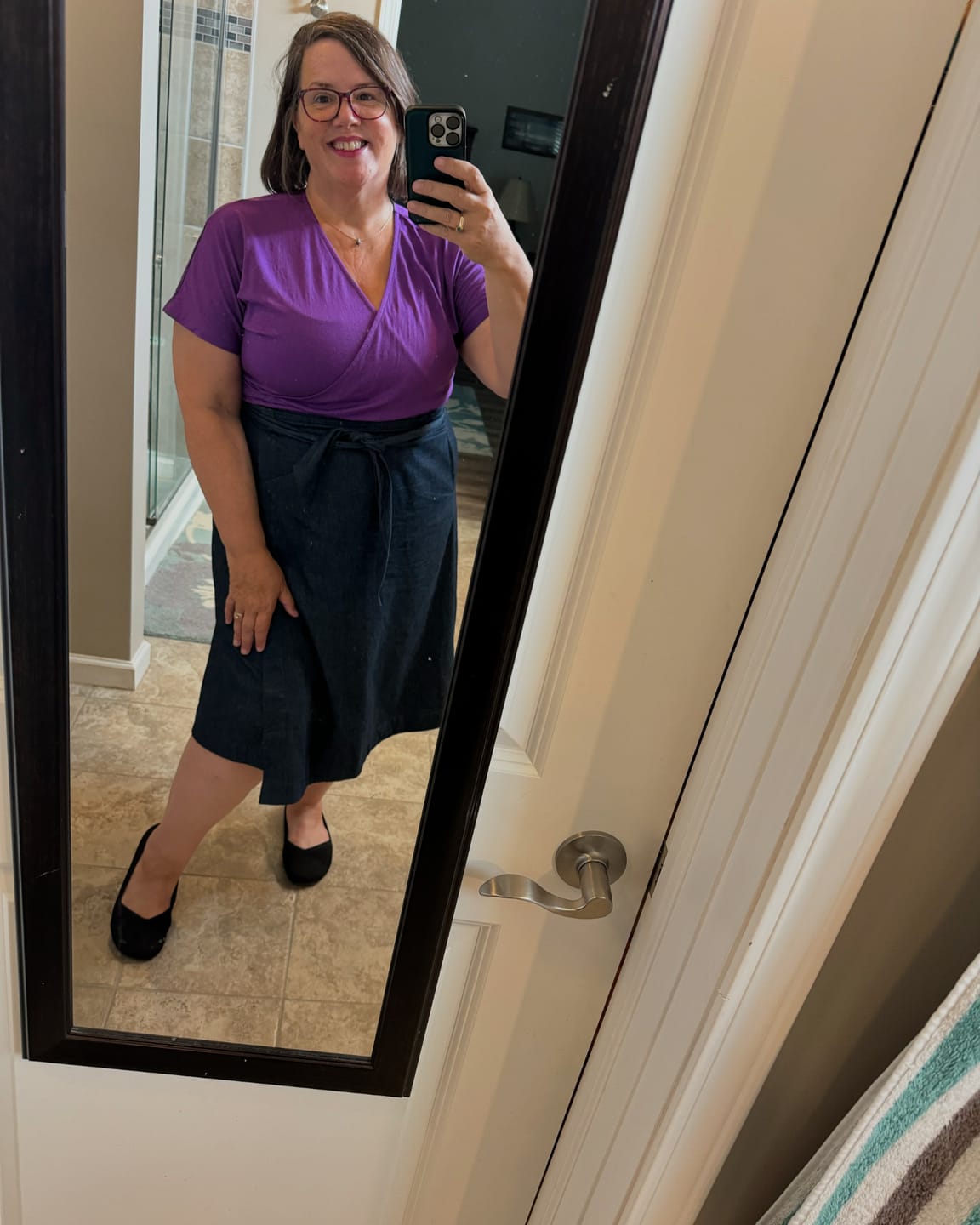 Customer photo review of NEW! Denim Wrap Skirt
