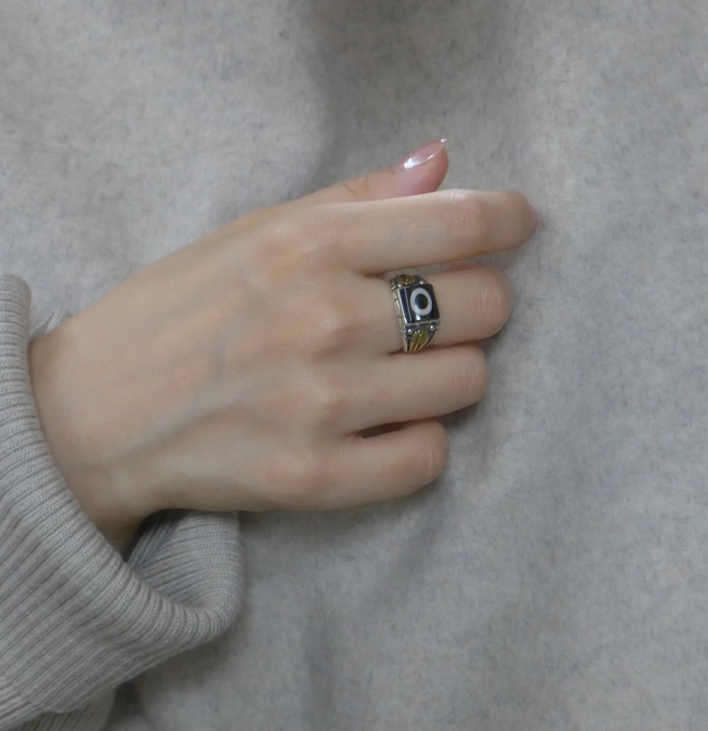 Customer photo review of Protective Energy Dzi Beads Rings