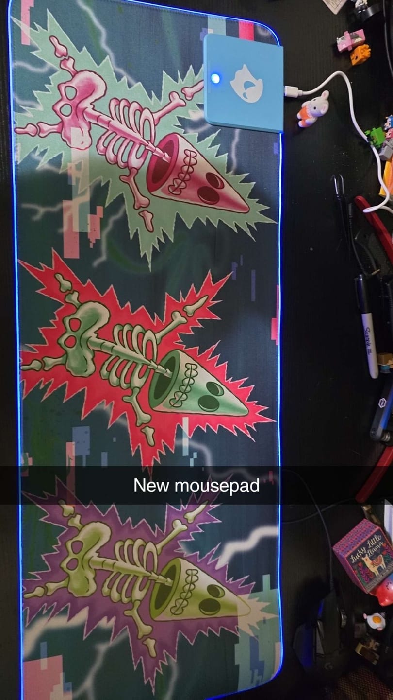 Customer photo review of Spongebob P1 Skeleton Patrick RGB Mousepad - L
