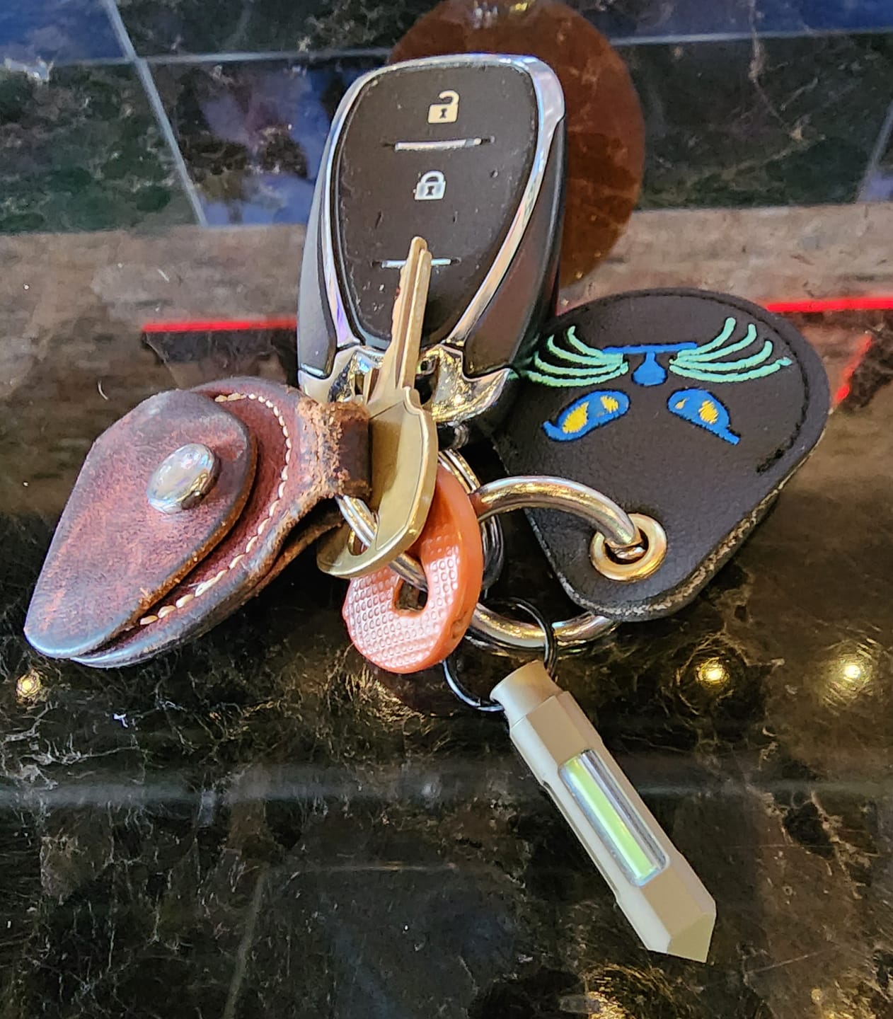 Customer photo review of Titanium Key Rings (5-pack)