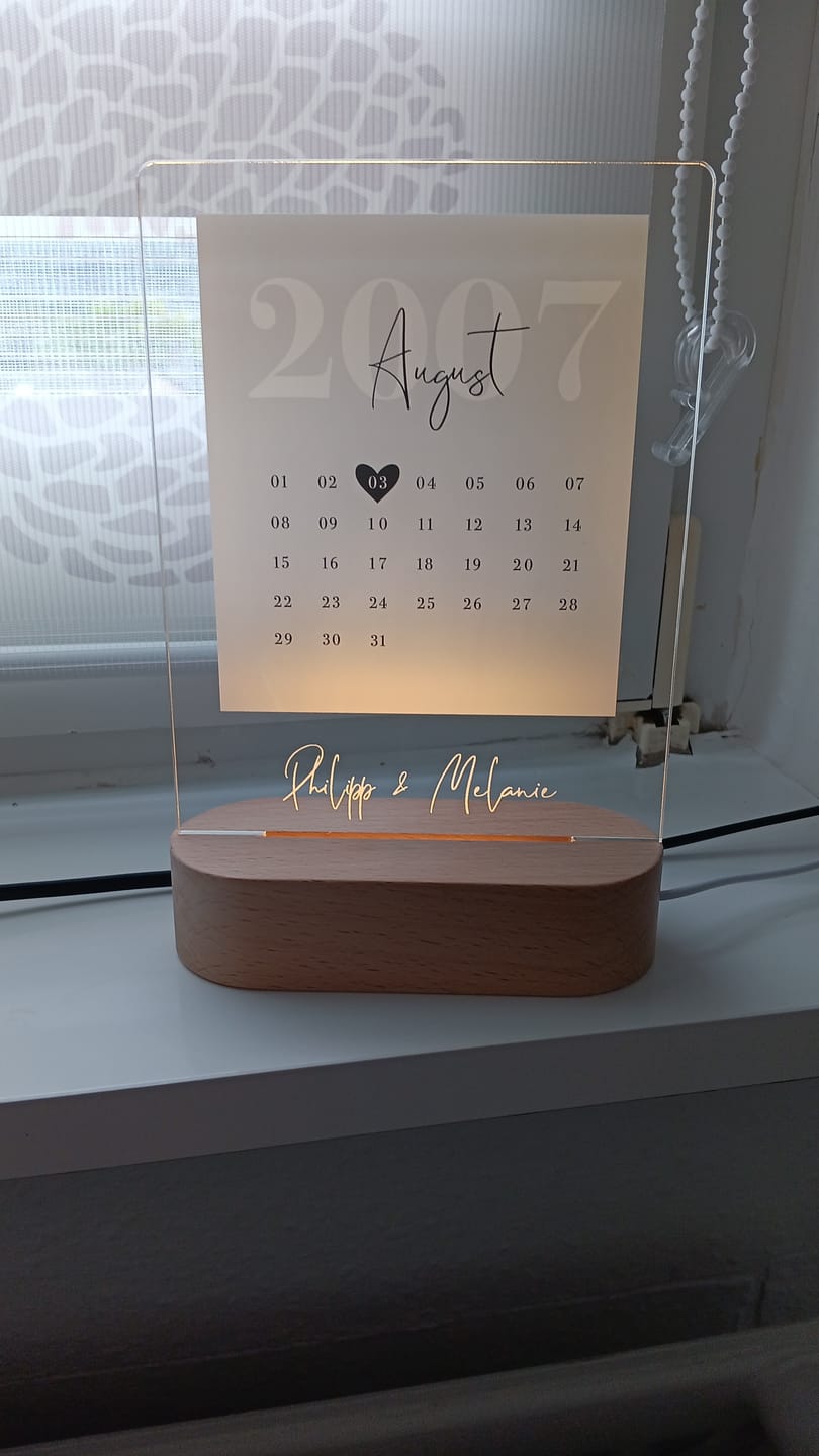 Customer photo review of Euer Datum – Liebeslicht mit Kalenderblatt