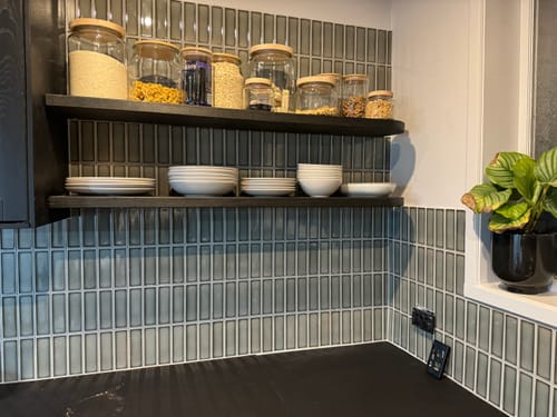 Customer photo review of Curved Floating Shelf
