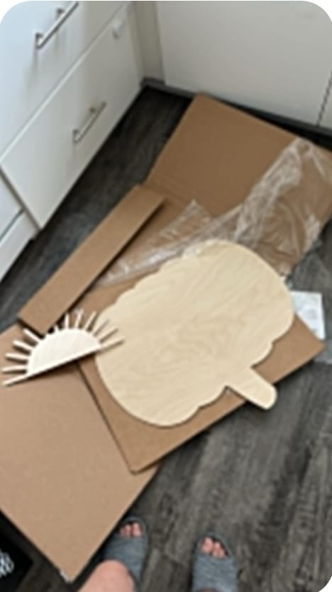 Customer photo review of Unfinished Wood Pumpkin Silhouette - Craft- up to 24" DIY