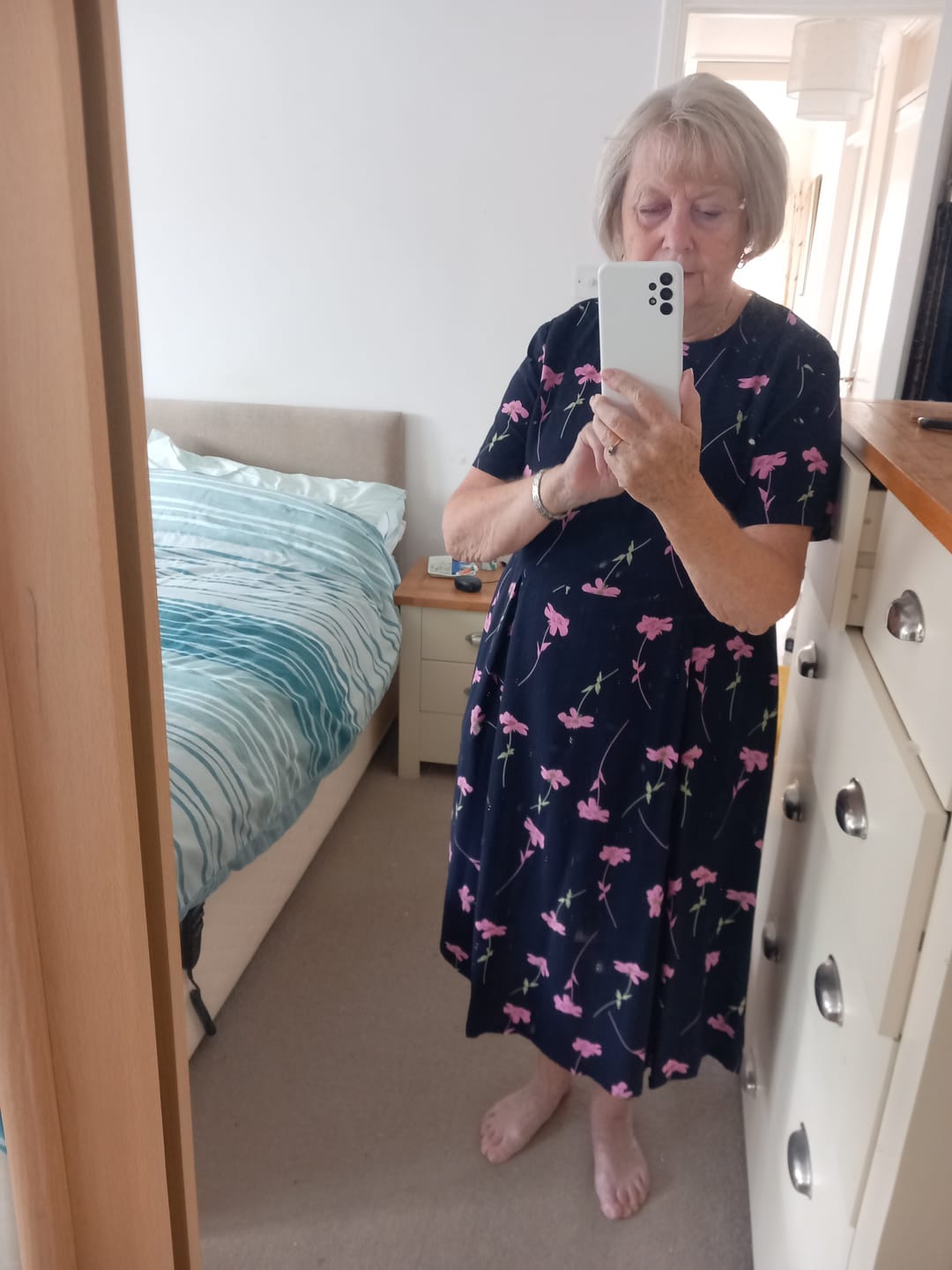 Customer photo review of Falling Flowers Viscose Challis Fabric
