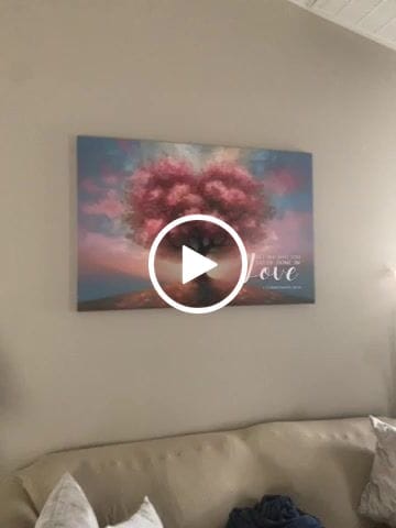 Customer video review of Let All That You Do Be Done in Love, Heart Shape Tree, Wall Art Canvas