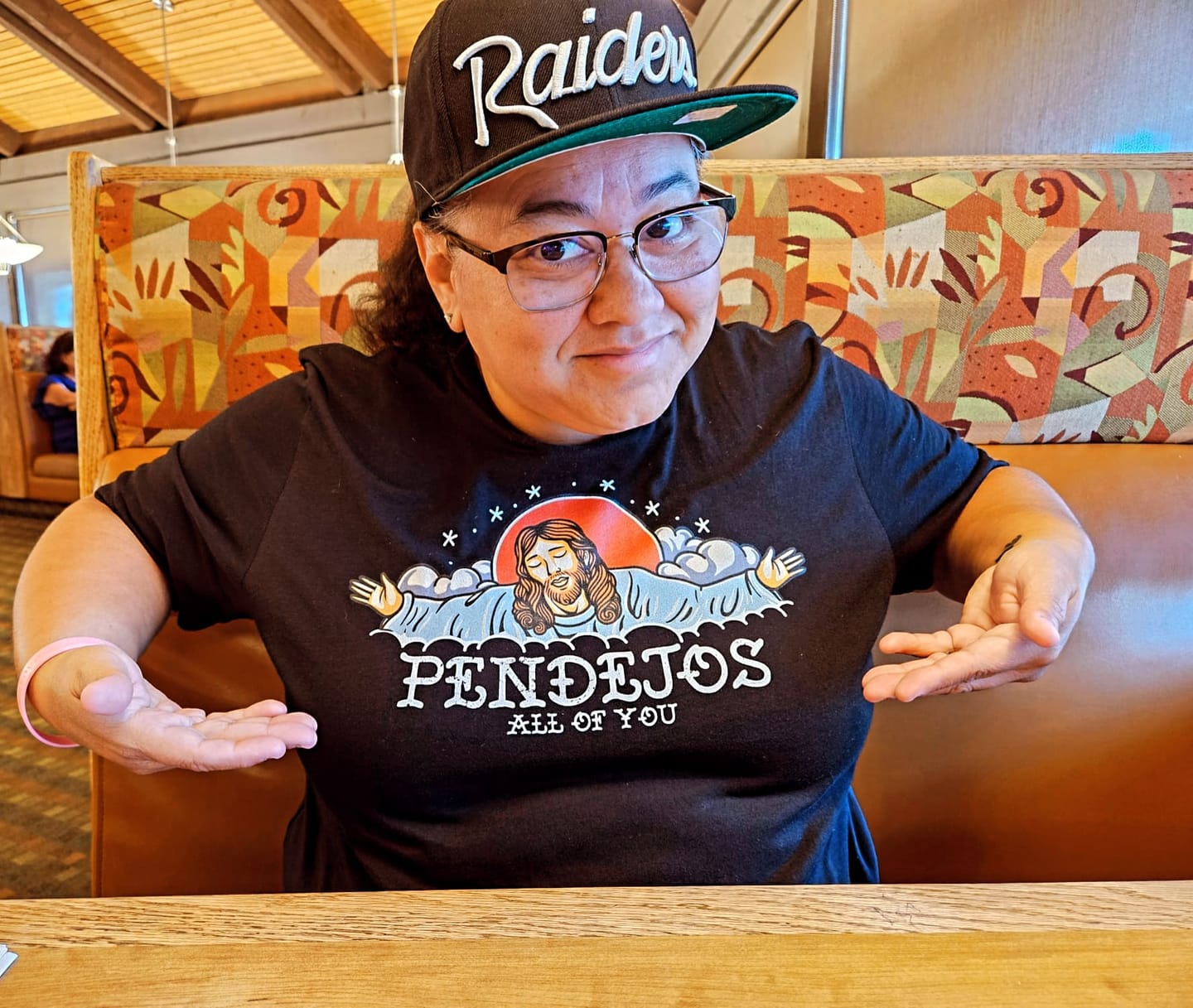 Customer photo review of Premium Pendejos, All Of You Old School OG T-shirt