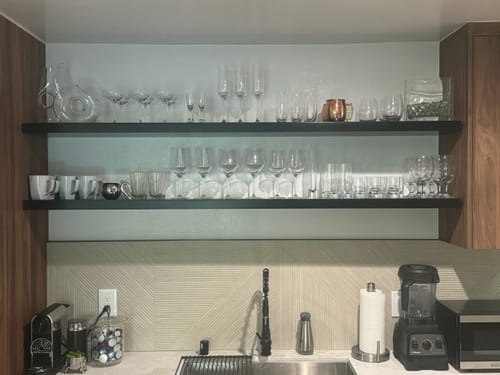 Customer photo review of White Oak Floating Shelves