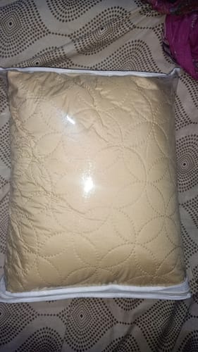 Customer photo review of Cream Waterproof Quilted- Mattress Protector