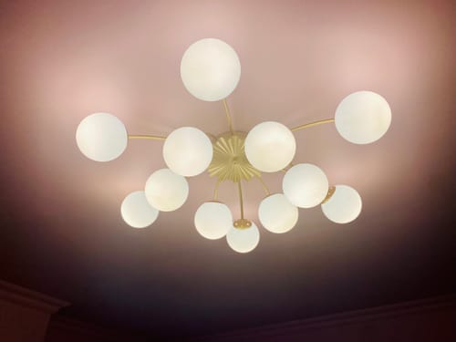 Customer photo review of Blossom 12-Light Opal Glass Bubble Semi Flush Chandelier