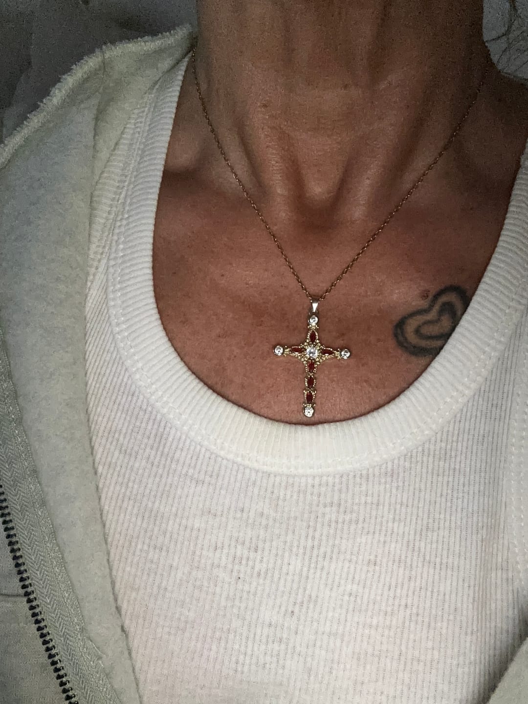 Customer photo review of Azura - Crystal Cross Necklace