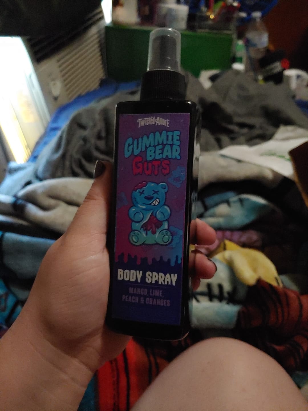 Customer photo review of Gummie Bear Guts Body Spray