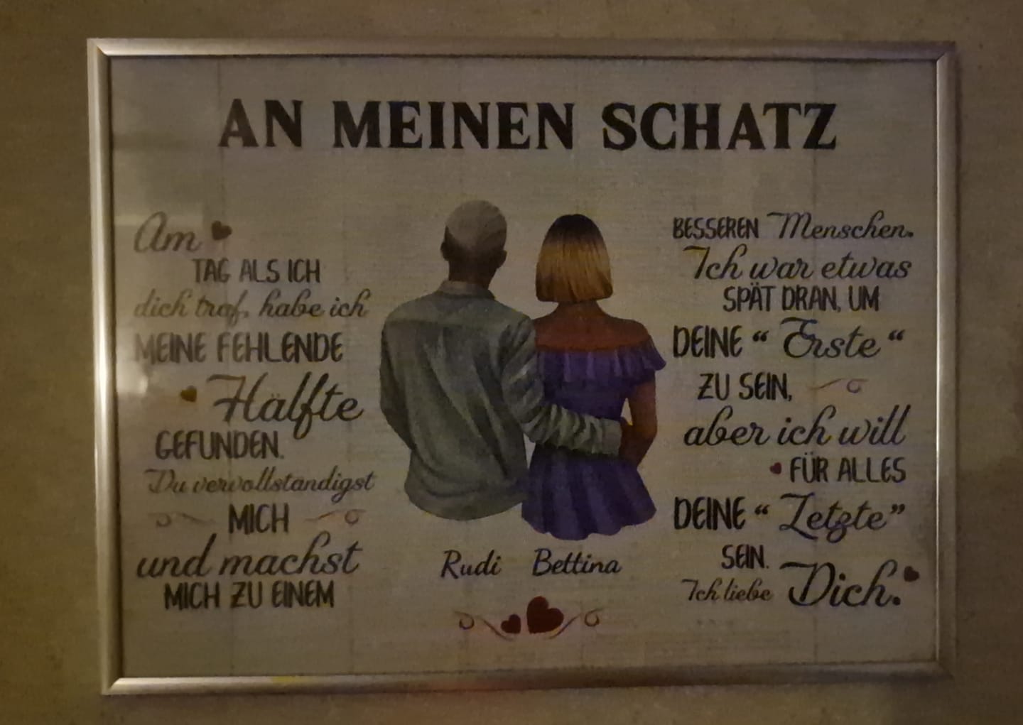 Customer photo review of An meinen Schatz (an ihn) Zeichenstil - Paar-Poster