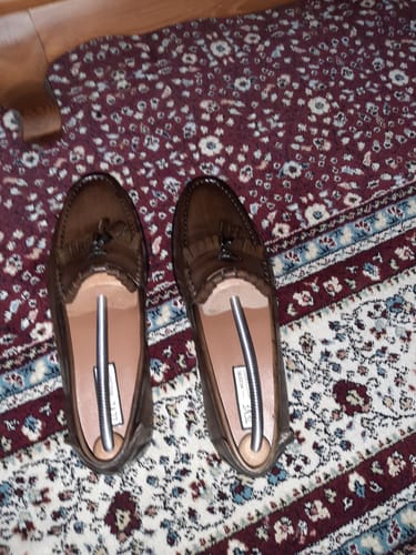 Customer photo review of Fringe Classic Loafer - Khakis with Tassel (Hand Painted Patina)