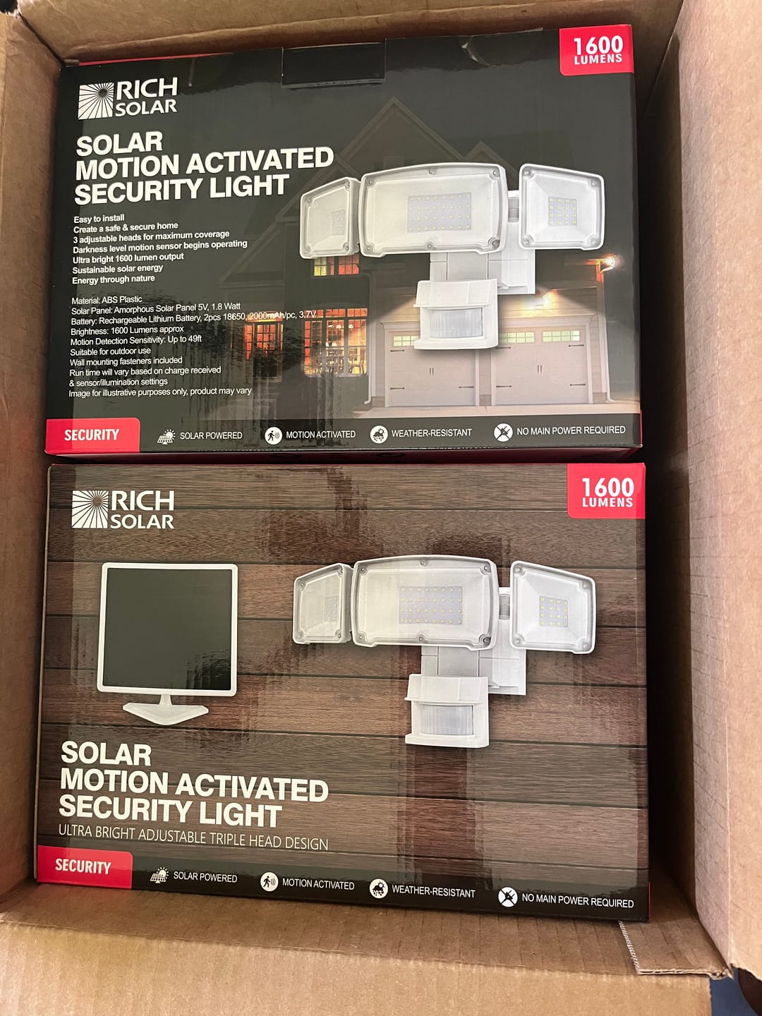 Customer photo review of Solar Motion Security Light 1600 Lumens