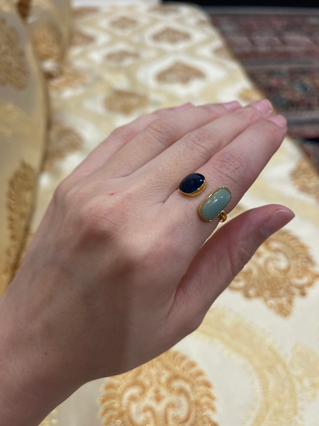 Customer photo review of Aquamarine Wrap Ring