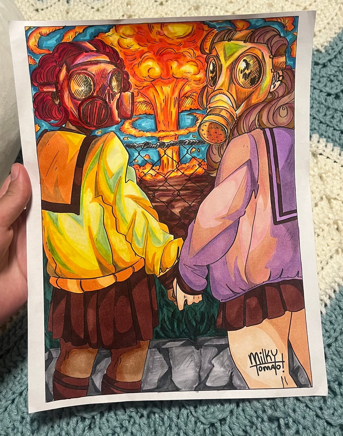 Customer photo review of Gas Mask Girls Coloring Page PDF