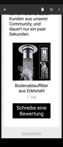 Customer photo review of Bodenablauffilter aus Edelstahl