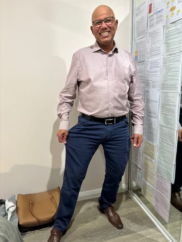 Customer photo review of Ultra Stretch Chino Pants - Slim Fit - Tan