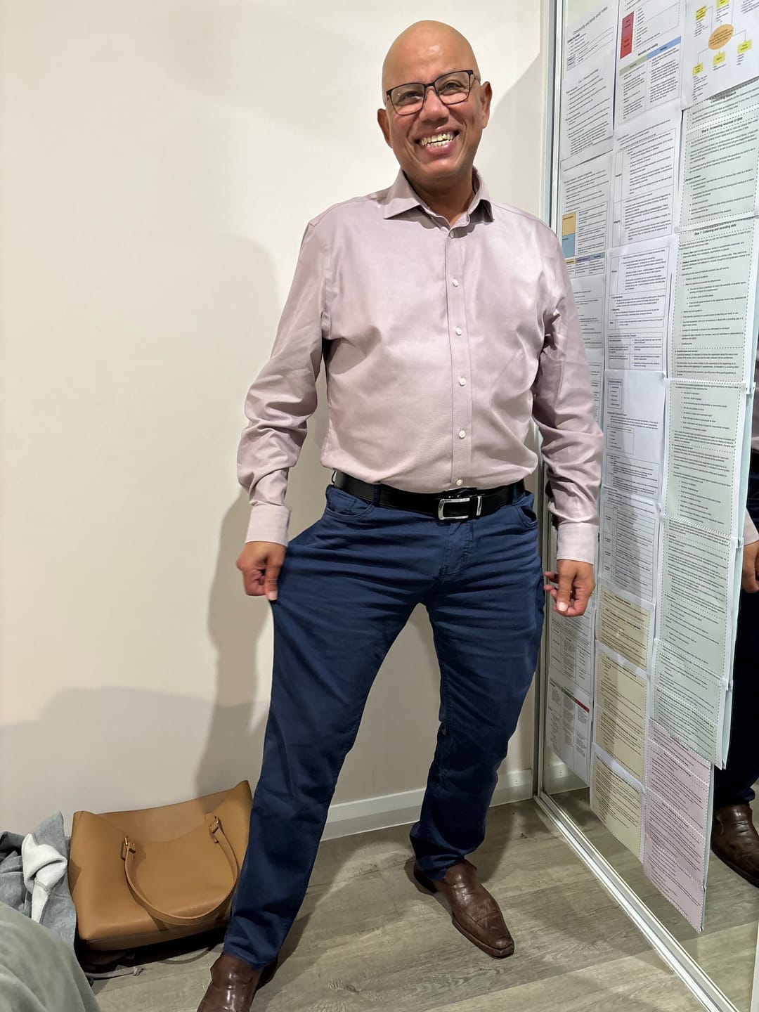 Customer photo review of Ultra Stretch Chino Pants - Slim Fit - Tan