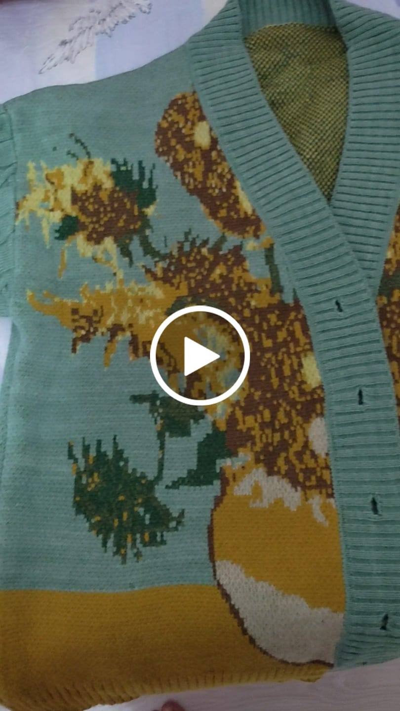 Customer video review of Van Gogh Vintage Cardigan Knit Sweater