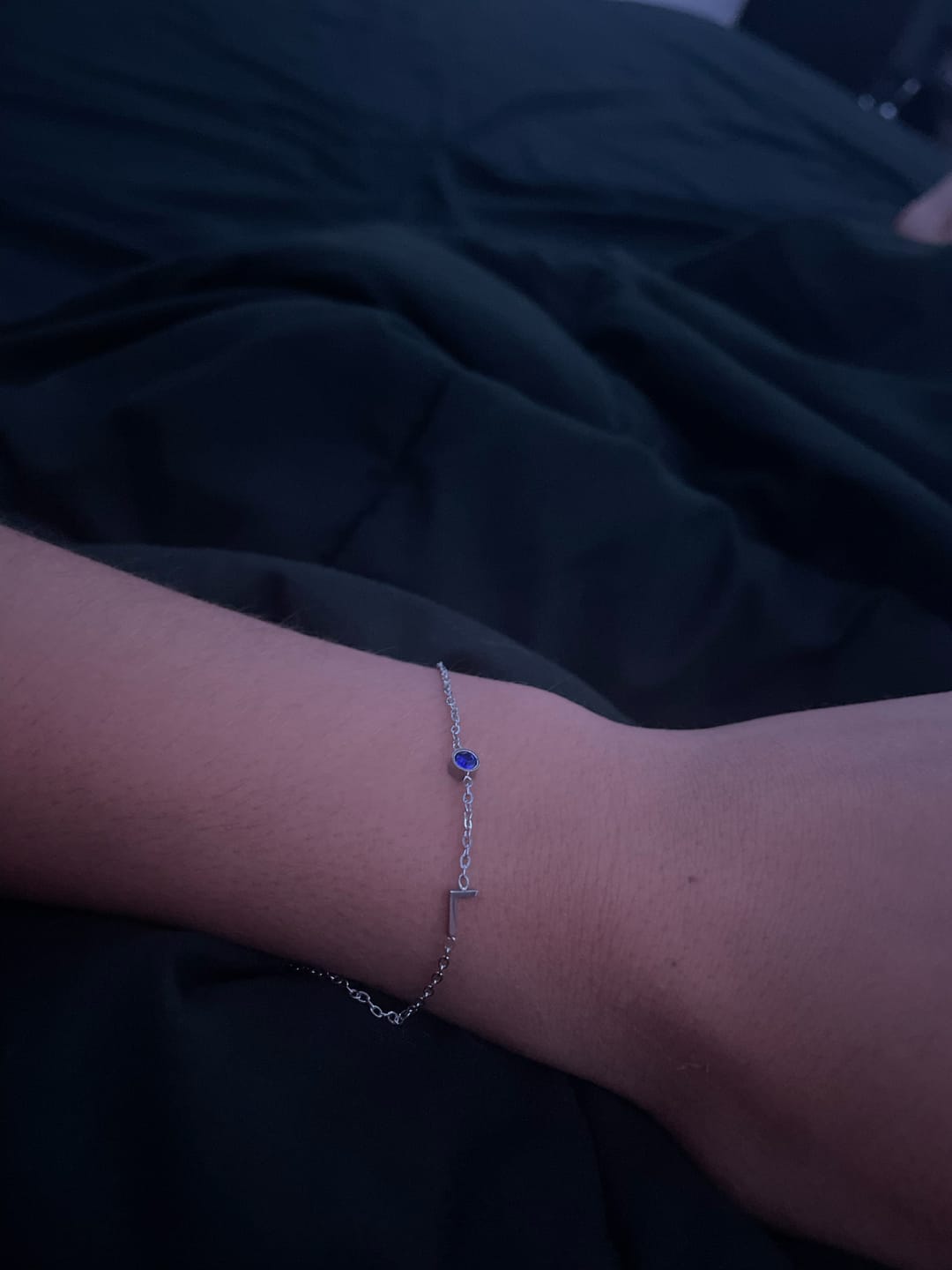 Customer photo review of Birthstone Letter Bracelet