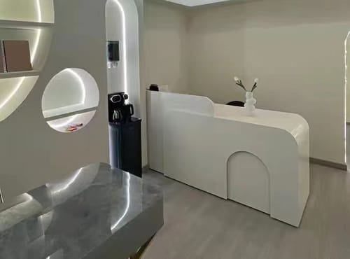 Customer photo review of Reception Counter Desk Modern Front Desk for Beauty Salon