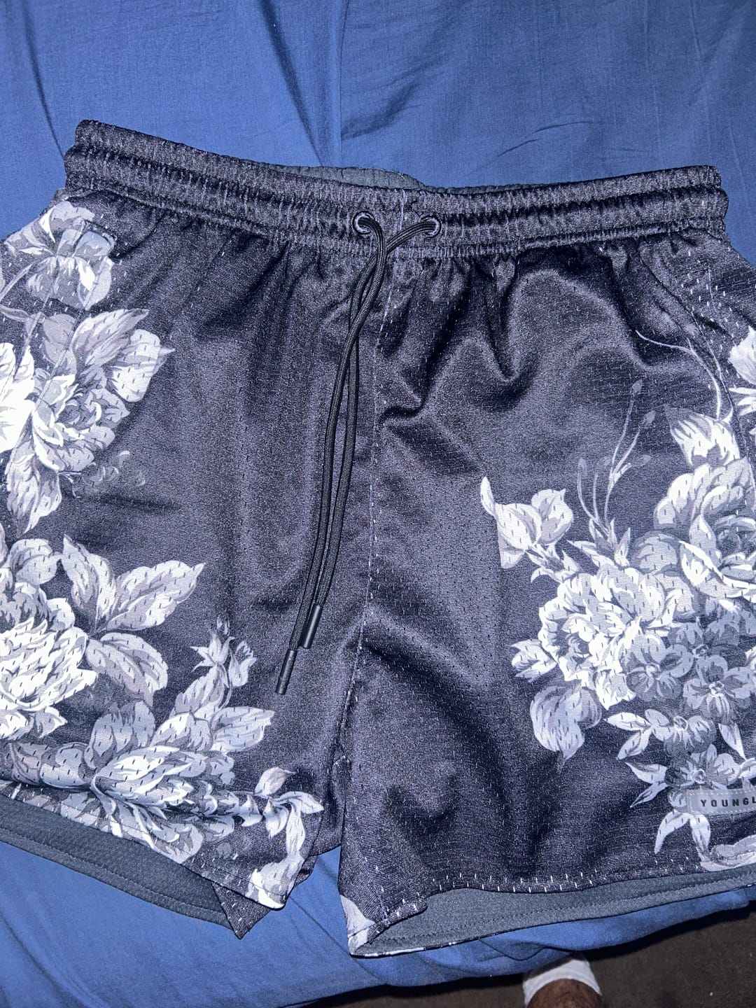 Customer photo review of 1111 -  Skulls & Roses Reversible Shorts