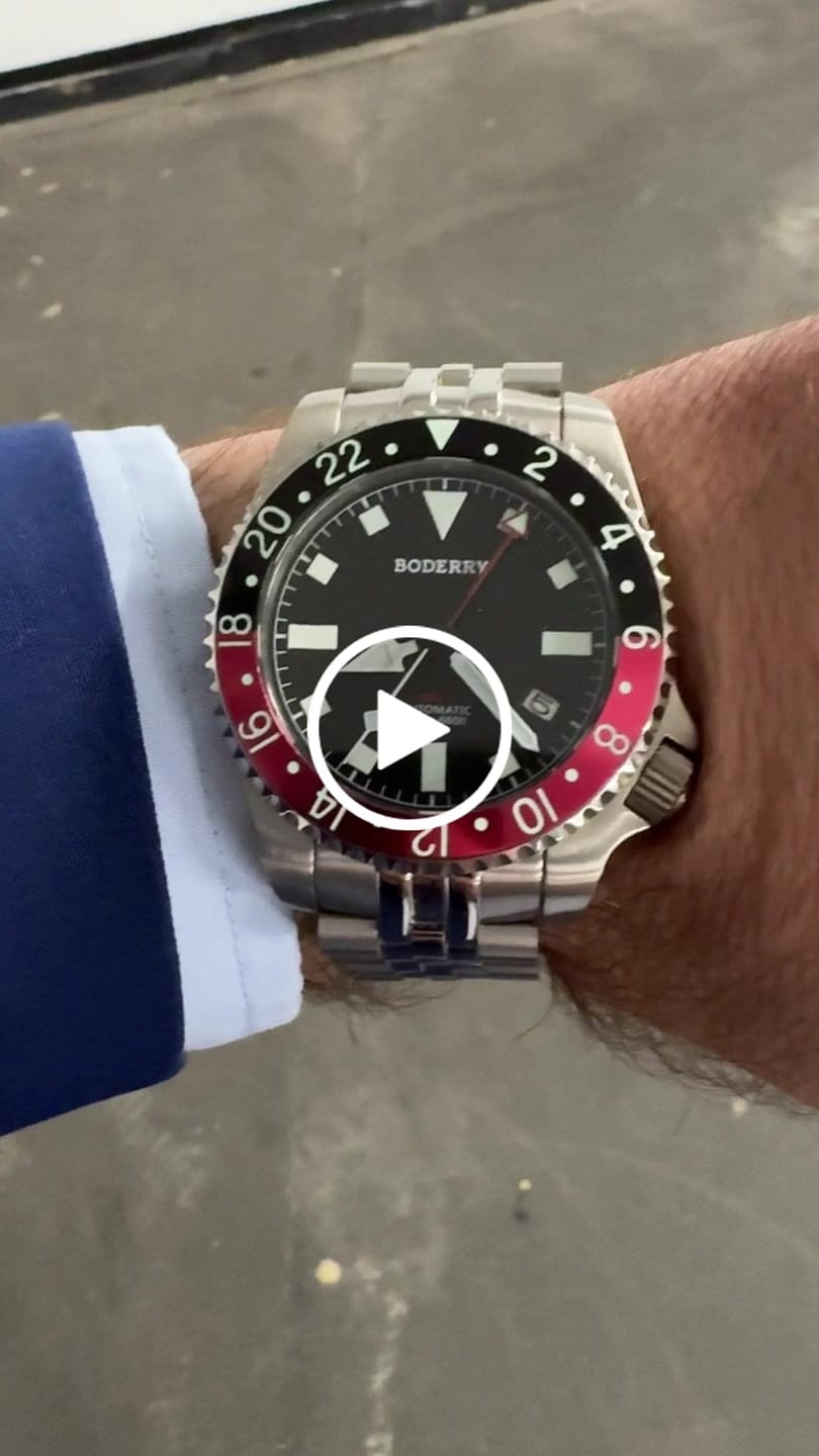 Customer video review of ADMIRAL GMT - 200M Waterproof Titanium Automatic Diver Watch | Black