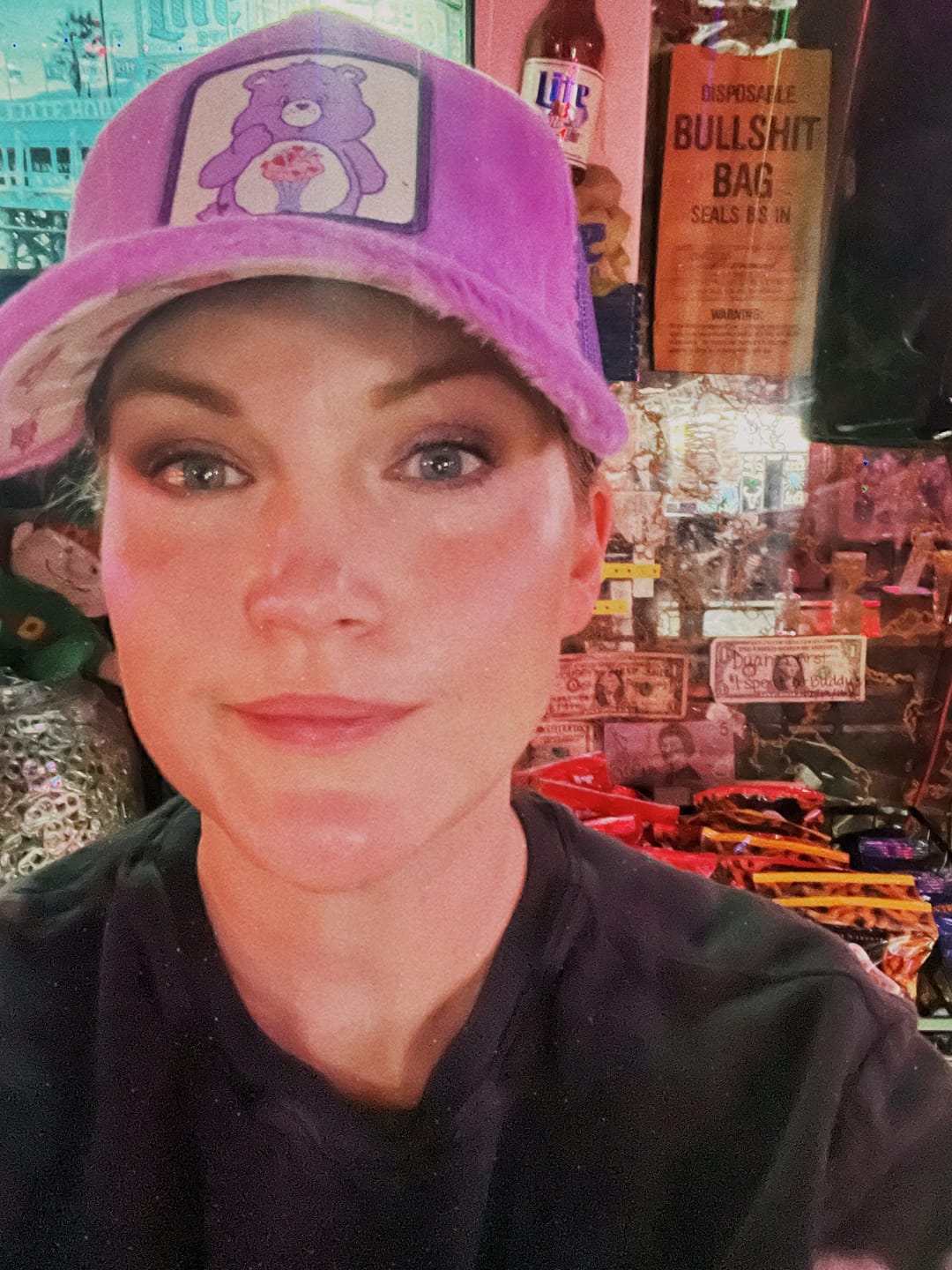 Customer photo review of OVERLORD X Care bears:  Share Bear Trucker Cap