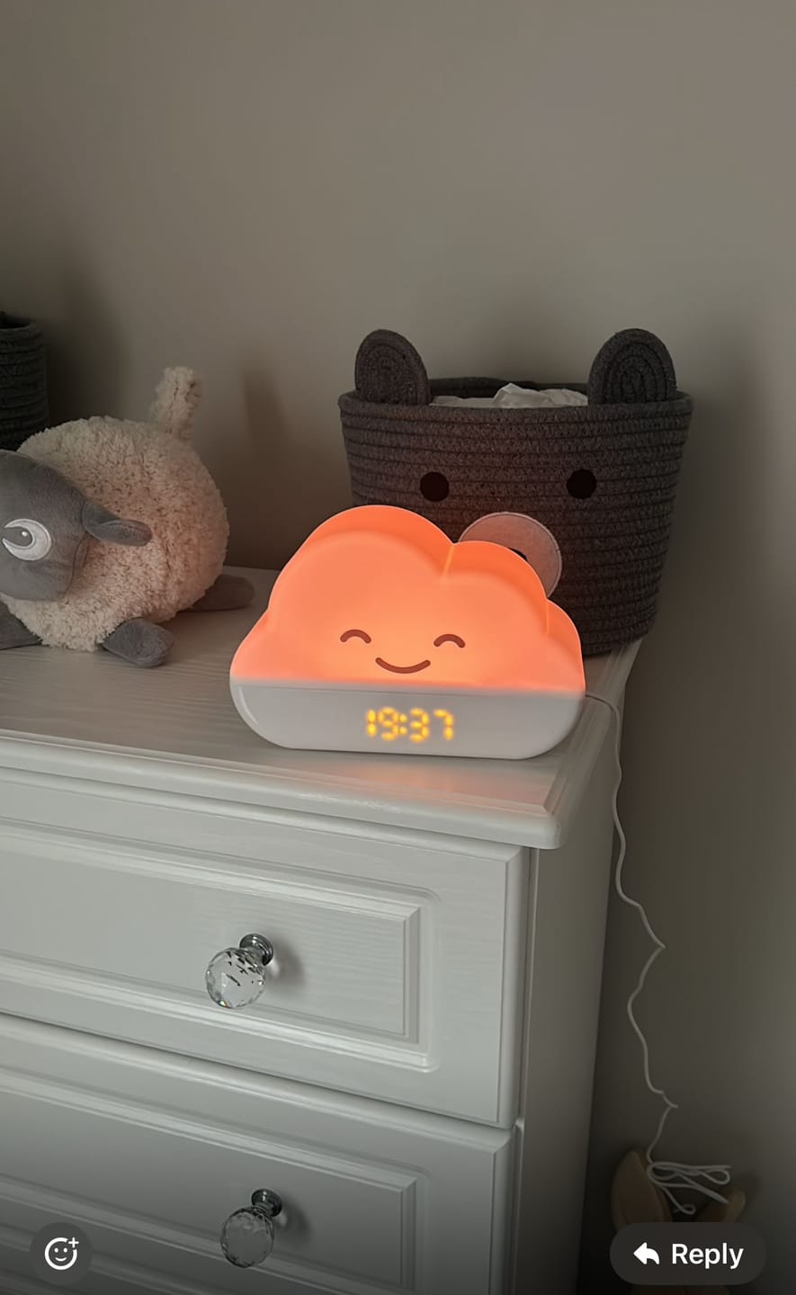 Customer photo review of misty the cloud | 3 in 1 night light