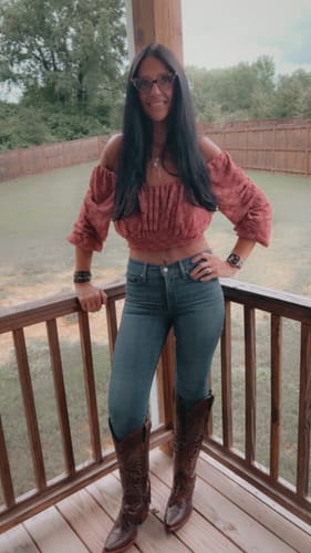 Customer photo review of Ariat® Ladies Geneva StretchFit Rye Tall Western Boot 10042483