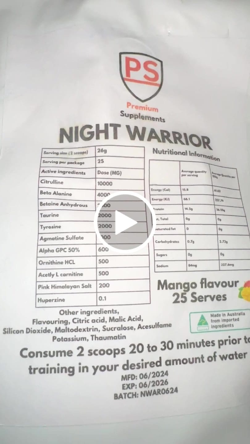 Customer video review of Night warrior Caffeine-free Pre-workout