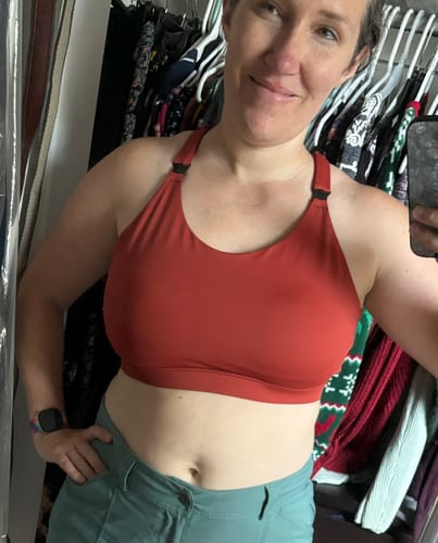 Customer photo review of Ultra Comfort Active Nursing Bra - FIXED PADS (Burnt Orange)