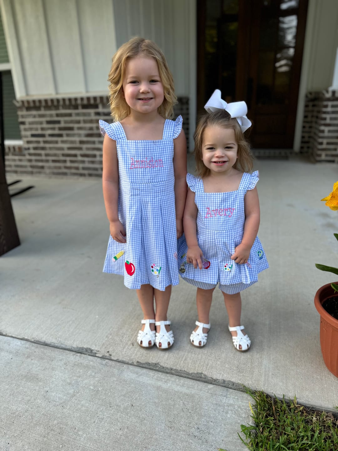Customer photo review of Back To School Blue Windowpane Chloe Dress