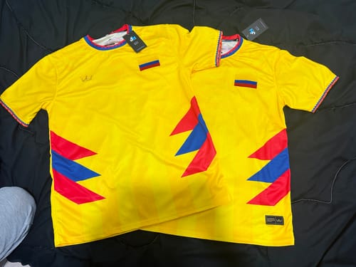 Customer photo review of Colombia Custom Football Jersey