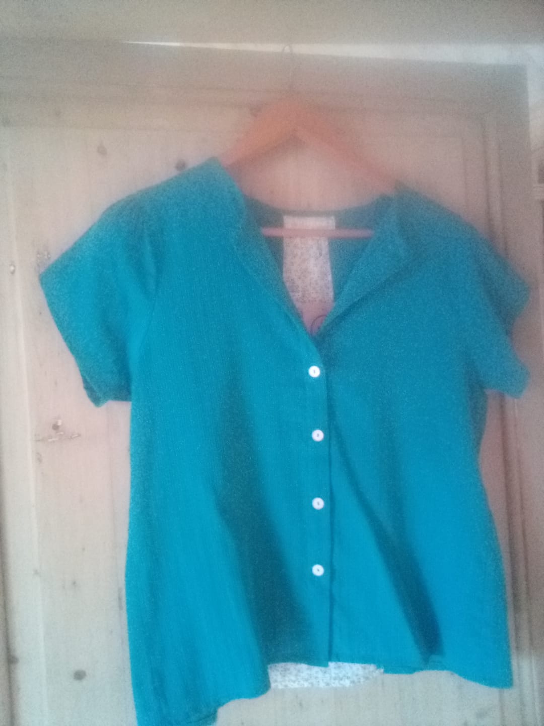Customer photo review of Blouse Sacha - coton tressé turquoise