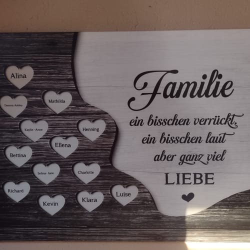 Customer photo review of Familie im Herzen - Familien-Leinwand