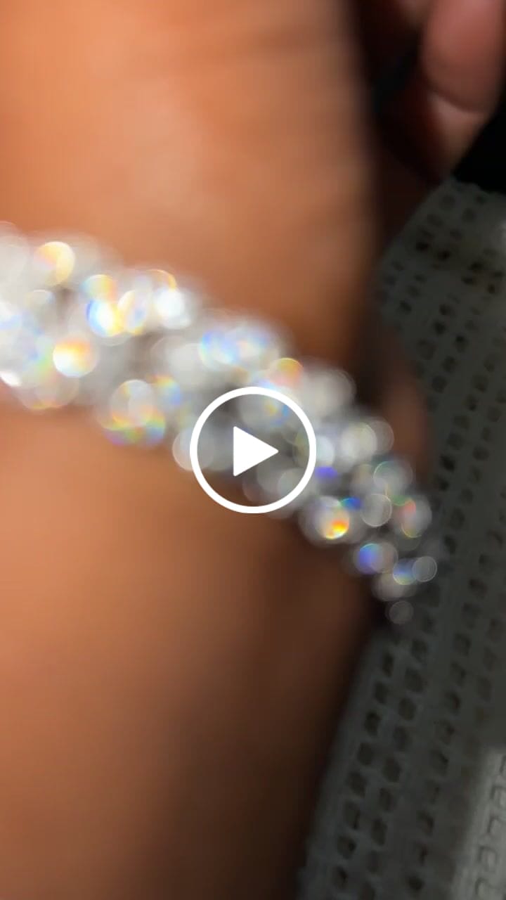 Customer video review of 10MM ICED CUBAN LINK BRACELET - WHITE GOLD