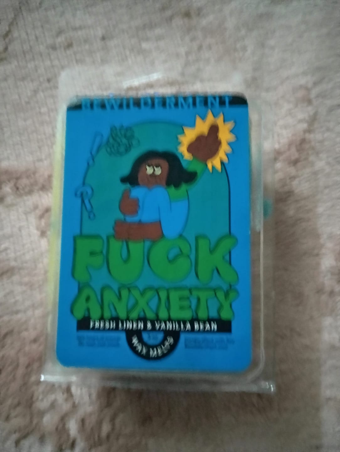 Customer photo review of F*ck Anxiety Wax Melts