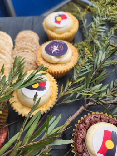 Customer photo review of Australian Aboriginal Flag - Edible Icing Images