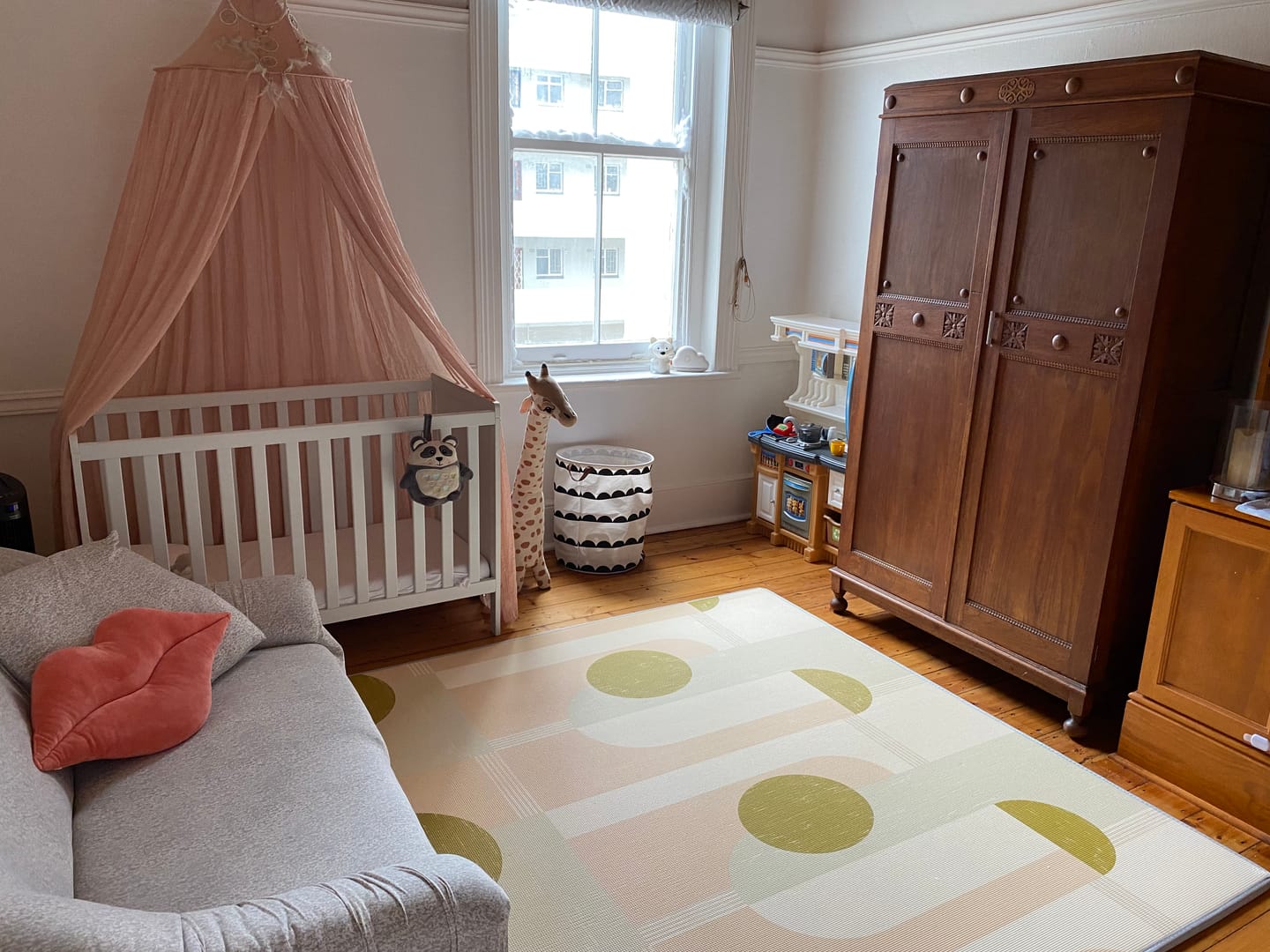Customer photo review of Sunset Geo/ In The Clouds Pink Play Mat