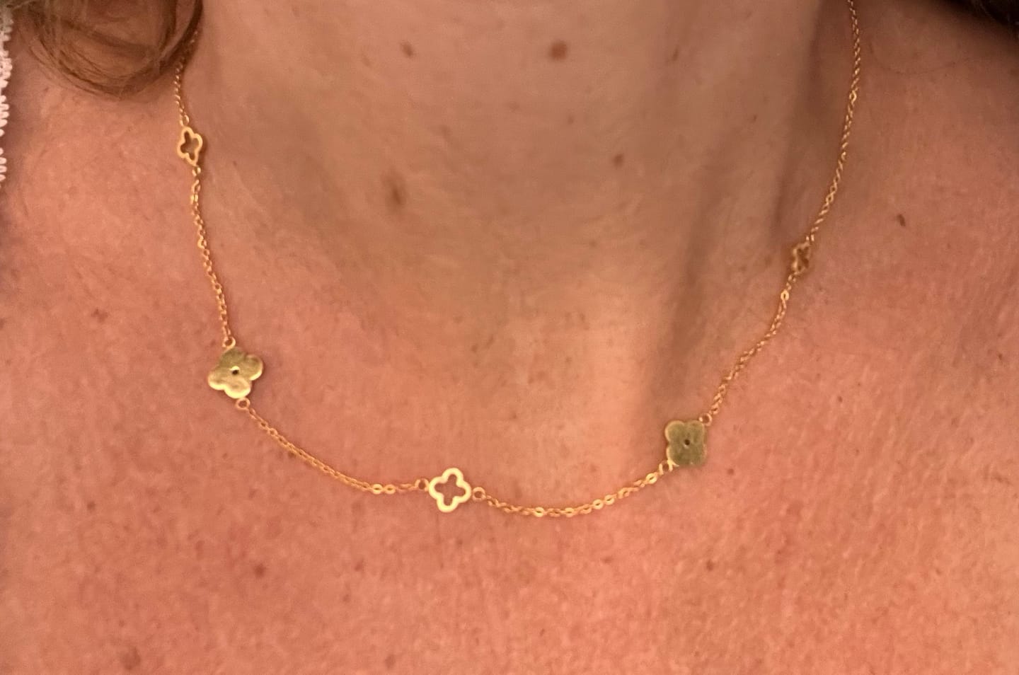 Customer photo review of Multi Clover Necklace