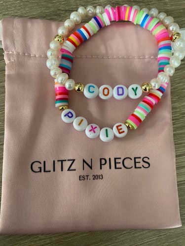 Customer photo review of Custom Pearl Friendship Bracelet- Multicoloured