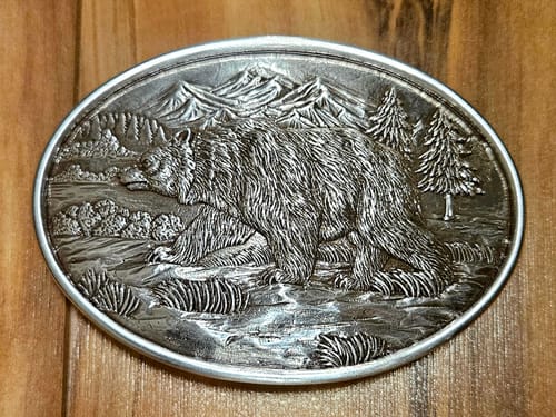 Customer photo review of Nocona Men's  Grizzly Bear Belt Buckle 37045