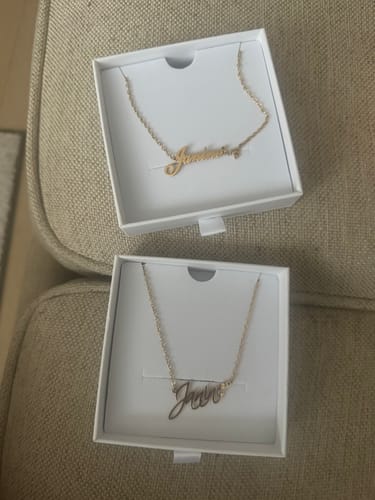 Customer photo review of Personalized Script Necklace