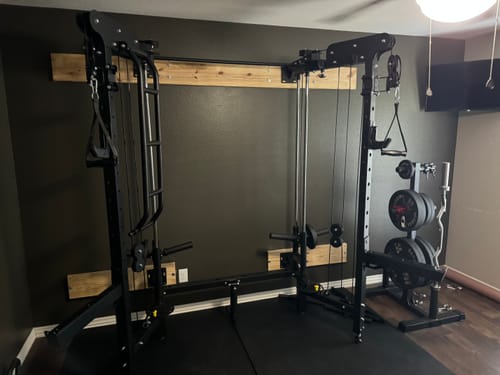 Customer photo review of Major Fitness F35 All-In-One Home Gym Wall-Mount Folding Power Rack