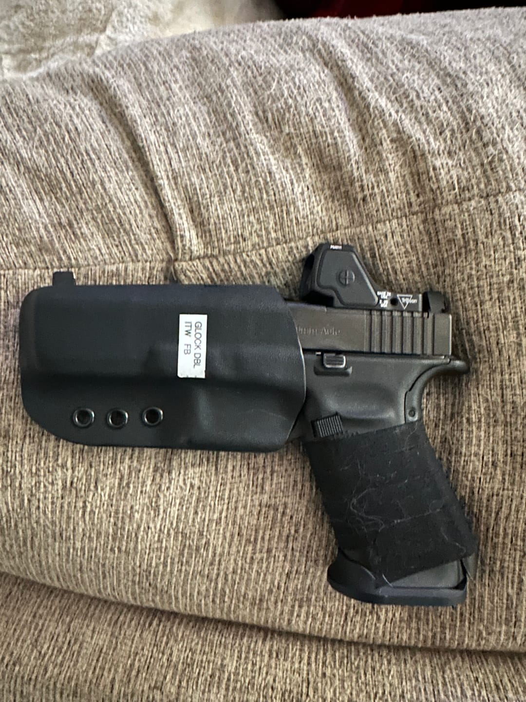 Customer photo review of Breakout 2.0 IWB Holster | Rapid Access, Complete Concealment, and All-Day Comfort.